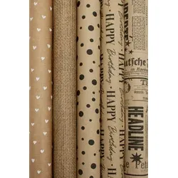 BY NATURE Geschenkpapierrolle 2mx70cm sortiert 1330-25369/PBS Recycling