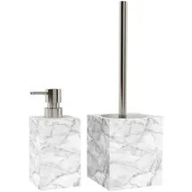Sanilo Badaccessoire-Set »Marmor« 2-teiliges Set aus Seifenspender und WC-Bürste, grau
