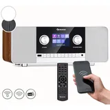 Auna Radio für Küche & Bad, Aufladbares DAB-Radio, DAB Plus Radio mit Bluetooth, Radio Batteriebetrieben mit DAB/DAB+/FM, TFT Display, Wecker, 5h... - Braun