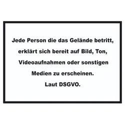 DSGVO Hinweis Schild Datenschutz A6 Rückseite selbstklebend