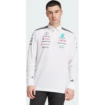 adidas Polo Langarmhemd Weiß/Schwarz XL