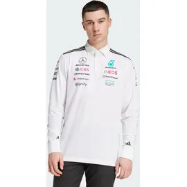 adidas Polo Langarmhemd Weiß/Schwarz XL