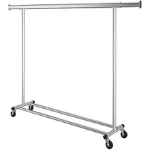 Songmics Kleiderständer auf Rollen 200 x 161,5 x 45 schwarz
