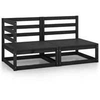 vidaXL 2-tlg Garten-Lounge-Set Schwarz Massivholz Kiefer Modell 2