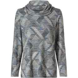 Viskose-Mix Shirt, Druck taupe, 48/50