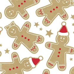 Clairefontaine Geschenkpapierrolle Kraft 70g, 50x0,70m, Lebkuchenmann - Weiß 223907C