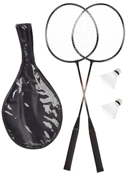 Relaxdays 4 x Badmintonset mit Tasche Weiß,Schwarz