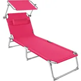 Tectake Gartenliege, 4-stufig mit Kopfpolster, 190 x 68 x 65 cm,