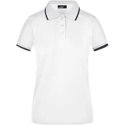 Damen Polo-Shirt Tipping "JN934" - S - white/navy