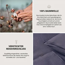 SCHIESSER Bettwäscheset Molly - Musselin - 2-teilig - 135 x 200 cm - Indigo