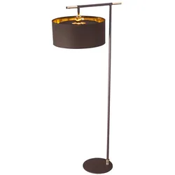 Balance 1-flammige Stehlampe - Braun/Poliertes Messing mit braunem Schirm - BALANCE-FL-BRPB