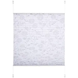 LIEDECO Plissee Floral 90 x 130 cm Klemmfix/weiß