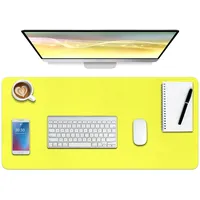 Boutilon Leder-Schreibtischunterlage,wasserdichte Schreibtischunterlage für Schreibtisch, Schreibtischunterlage für Tastatur und Maus, Leder-Mauspad-Schutz für Büro und Zuhause, 76 * 36.5cm(M Lemon)