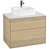 Villeroy & Boch Finion Waschtischunterschrank F08100PC 80x60,3x50,1cm, Abdeckplatte white matt, Oak Veneer