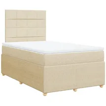 vidaXL Boxspringbett mit Matratze Creme 120x200 cm Stoff