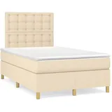 vidaXL Boxspringbett mit Matratze Creme 120x200 cm Stoff - Creme