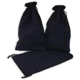 Frau Wundervoll 12 Geschenksäckchen schwarz 20 x 12 cm Baumwolle Adventskalender Säckchen Stoffbeutel zum Basteln und befüllen Gastgeschenk Hochzeit Landhausbeutel Landhaus