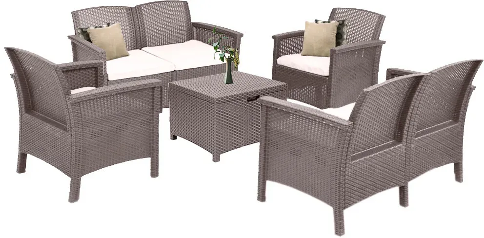 Venus Big 6-Sitzer Gartenmöbelset cappuccino