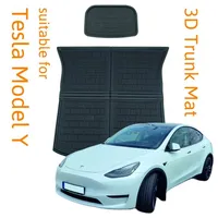 trends4cents 3D Kofferraummatte + Unterbodenmatte passend für Tesla Model Y / Performance rutschfest