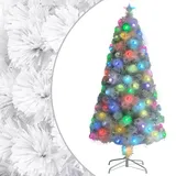 vidaXL Künstlicher Weihnachtsbaum mit Beleuchtung Weiß 120 cm