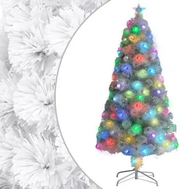 vidaXL Künstlicher Weihnachtsbaum mit Beleuchtung Weiß 120 cm