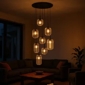 s.luce Velo 8-flg. Ø 80 cm rund klar/weiß