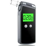 Hoonyer Alkoholtester, Polizeigenau Alkoholmessgerät mit 10 Mundstücken, Professional-Grade Accuracy Breathalyzer mit Digitaler LCD-Anzeige, Portable Alcohol Tester with USB Rechargeable (Schwarz)