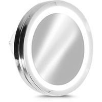 Vergrößerungsspiegel LED Beleuchtung Licht Spiegel 5fach Vergrößerung Silber