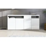 borchardt Möbel Highboard BORCHARDT MÖBEL "Kapstadt", weiß (weiß, hg), B:200cm H:93cm T:35cm, Spanplatte, Sideboards, Highboard, Breite 200 cm