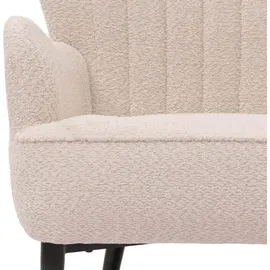 Mendler Lounge-Sessel HWC-K37 Chenille 75 x 80 x 75 cm creme-beige mit Kissen