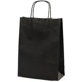 MAILmedia Mailmedia, Papiertüten schwarz, 24 x 110 x 11cm, mit Henkel, 200 Stück