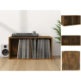 vidaXL Schallplatten-Box Räuchereiche 71x34x36 cm Holzwerkstoff