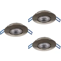 EGLO LED 3er-Set Einbauleuchten ZUJAR Nickel-matt Ø 90mm 3x3,4Watt