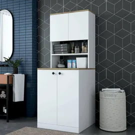 Dmora Großer Mehrzweckschrank Lyrastra 70 x 183,6 cm Weiß