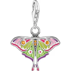 Charm-Einhänger THOMAS SABO "Charm Nachtfalter bunt, 2209-565-7, 2209-691-7", bunt (silberfarben, orange, orange), Charms, Damen, Silber 925 (Sterlingsilber), mit Zirkonia (synth.)