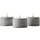 Brilliant Bougie LED-Kerzen 3 St. grau
