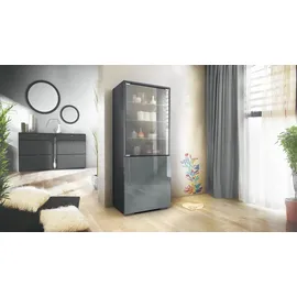 Vladon Standvitrine Granada 50 x 122,5 x 34,5 cm Grau