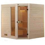 weka Sauna »Valida«, (Set), 7,5 kW-Ofen mit digitaler Steuerung, beige