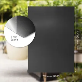 Tulup Grill-Unterlage 100 x 70 cm Metall Schwarz
