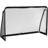 Relaxdays Fußballtor, Kinder - Erwachsene, Soccertor Garten, HBT: 120x180x60 cm, Stahl, stabiles Trainingstor, schwarz