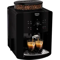 KRUPS Kaffeevollautomat "EA8110 Arabica Quattro Force", schwarz, B:28,7cm H:40,0cm T:38,1cm, Kaffeevollautomaten, 1450 Watt, Wassertankkapazität: 1,8 Liter, Pumpendruck: 15 bar