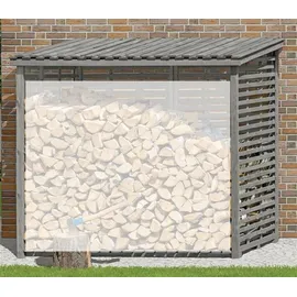 Delta Gartenholz Kaminholzregal Außen Holz 237 x 114 x 203 cm Grau