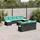 vidaXL Gartensofa-Set 11-tlg. schwarz