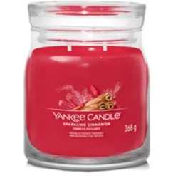 YANKEE CANDLE MITTLERES GLAS SPARKLING CINNAMON Kerzen 368 g