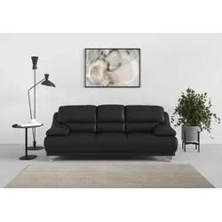 3-Sitzer COTTA "Maranello", schwarz, B:216cm H:86cm T:93cm, 64% Polyurethan, 25% Polyester, 11% Baumwolle, Sofas