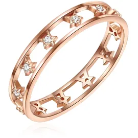 Glanzstücke München Ring Sterne Sterling Silber Zirkonia in roségold, | Gr.: 60
