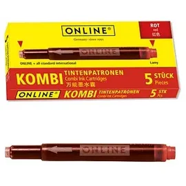 Online Schreibgeräte Tintenpatronen 17307/12 rot 5 Stück