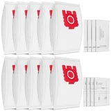 10 Stück FJM 3D Staubsaugerbeutel für Miele Hyclean Pure FJM Staubsauger für Complete C1, Compact C1 C2 S4 S6 S241 S290 S300i S500 S700 S4000 S6000 Serie, Mit 4 Motorschutzfiltern & 4 AirClean Filter