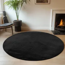 Ayyildiz Teppich JOY schwarz D: ca. 80 cm - Schwarz