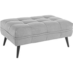 Hocker LEONIQUE "Ariana", grau (light grau), B:109cm, 100% Polyester, Hocker, Polsterhocker